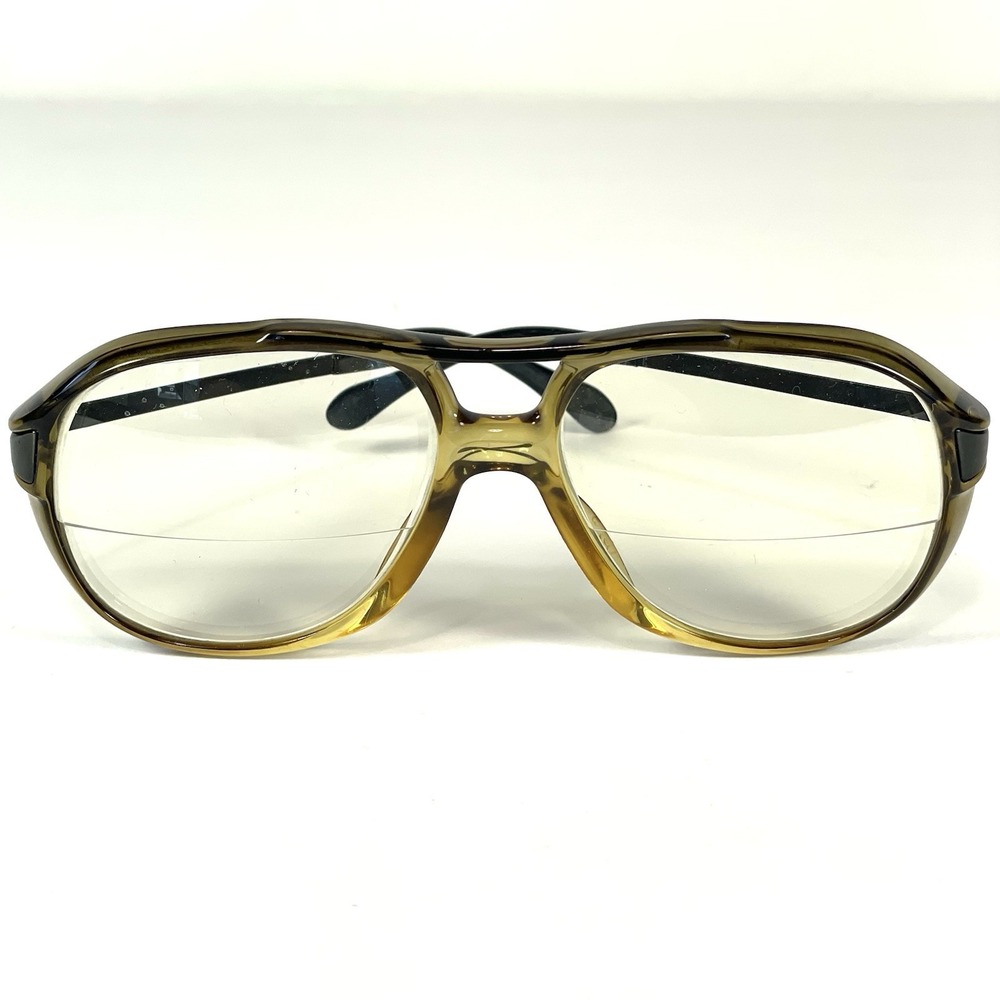 Vintage Marwitz 80s Aviator Eyeglass Frames Double Bridge Amber 55-17-135